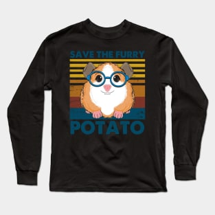 Vintage Save The Furry Potato Guinea Pigs Long Sleeve T-Shirt